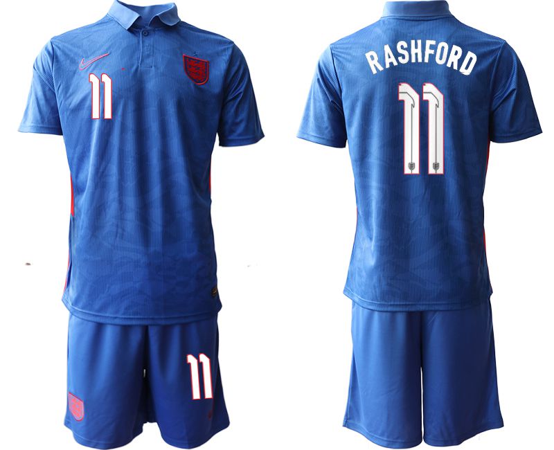 Men 2020-2021 European Cup England away blue #11 Nike Soccer Jersey